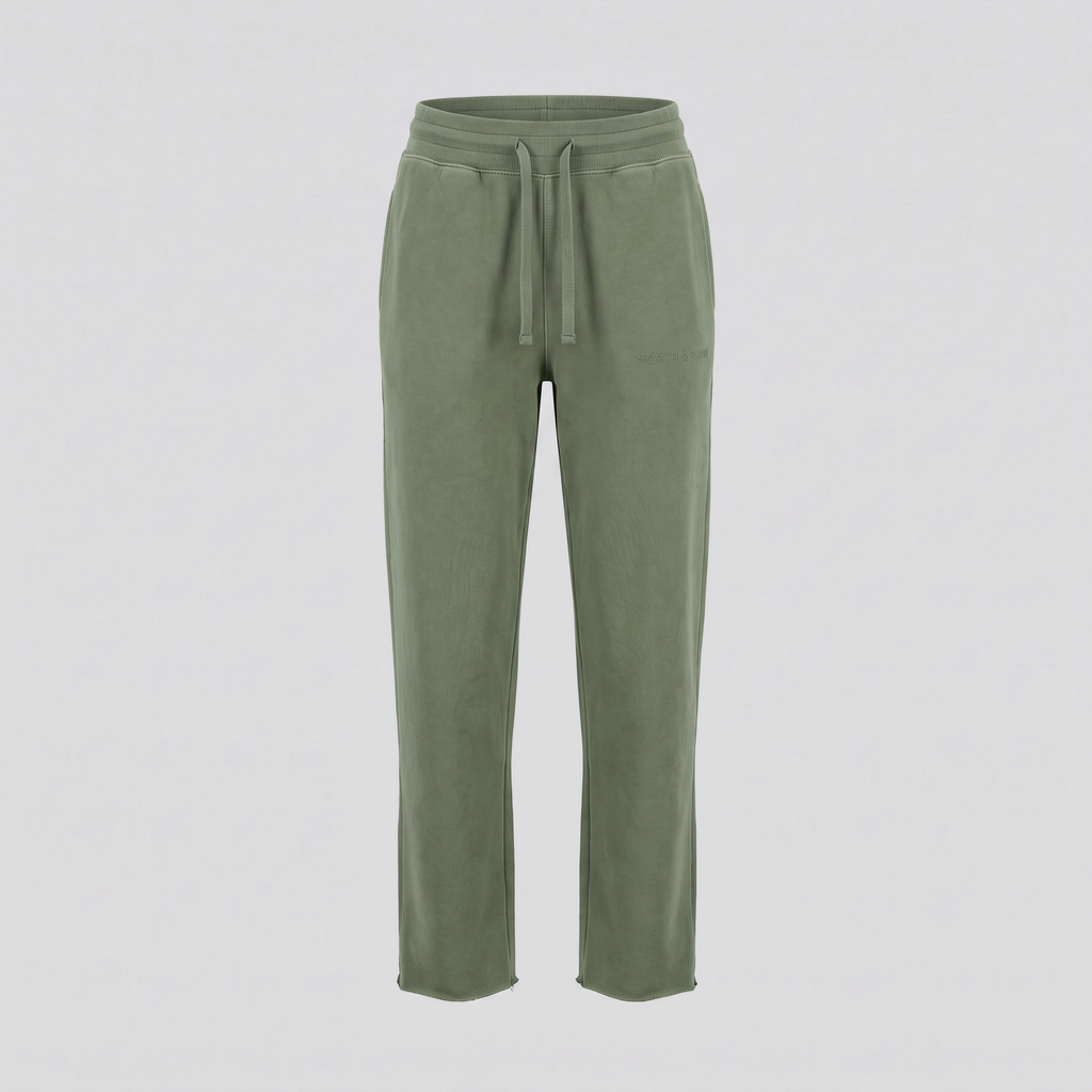 Jogging à bords francs, vert mousse, vue de face — NORTH & ROW