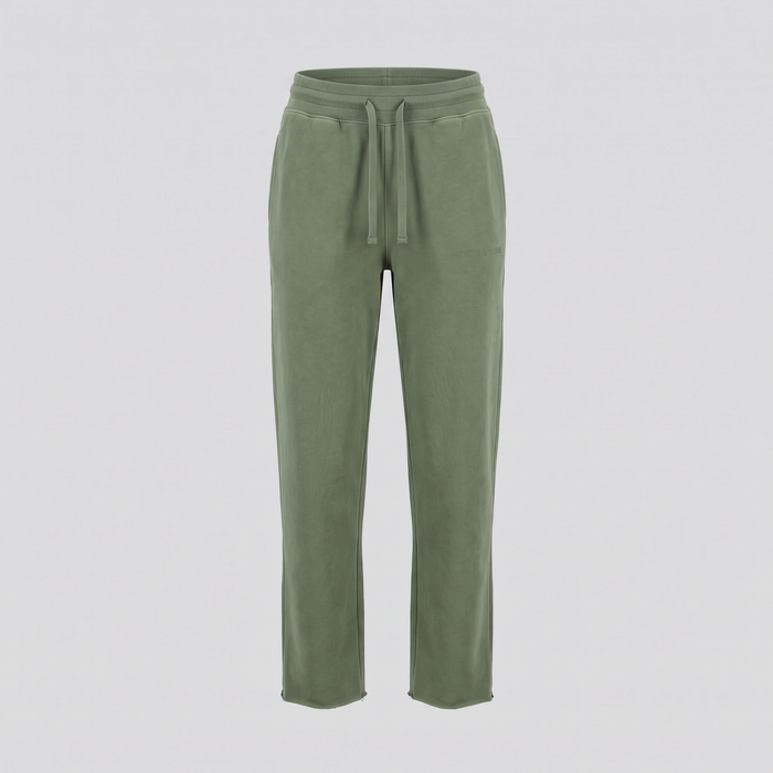 Jogging à bords francs, vert mousse, vue de face — NORTH & ROW