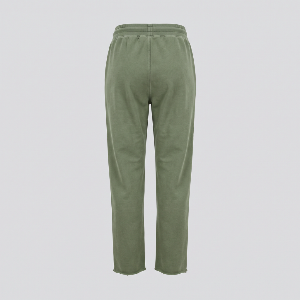 Jogging à bords francs, vert mousse, vue de dos — NORTH & ROW