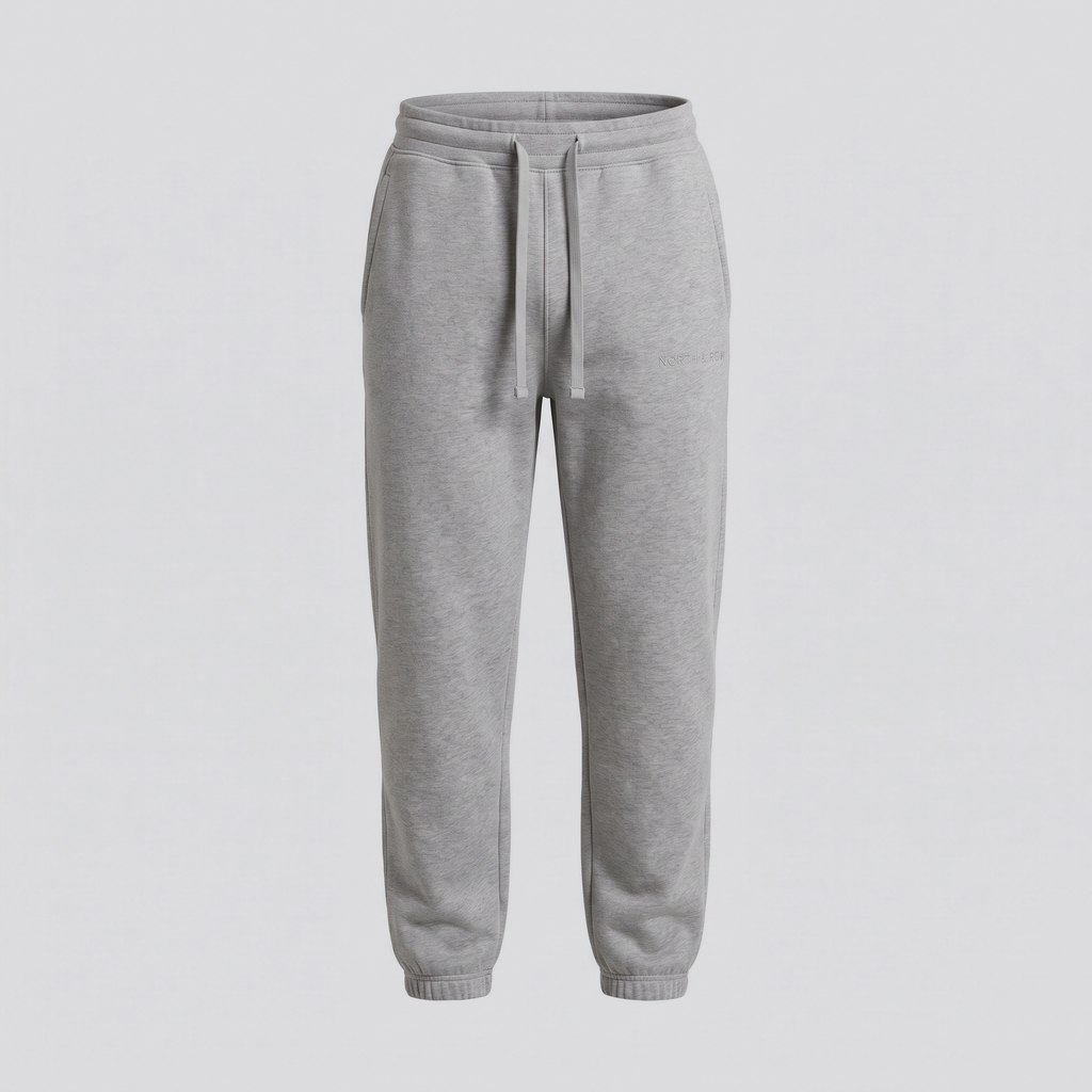 Pantalon de jogging, gris chiné, vue de face — NORTH & ROW