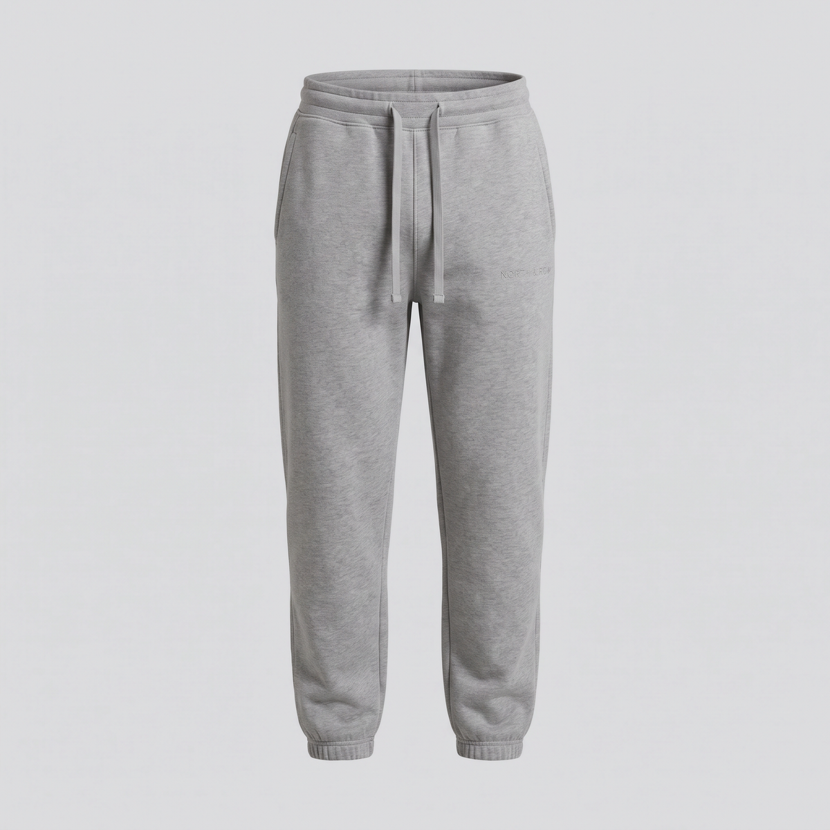 Pantalon de jogging, gris chiné, vue de face — NORTH & ROW