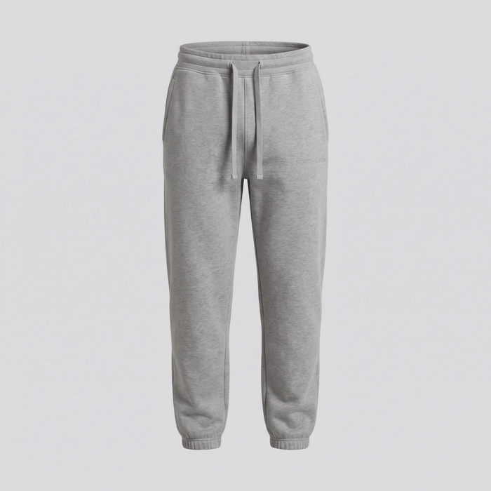 Pantalon de jogging, gris chiné, vue de face — NORTH & ROW