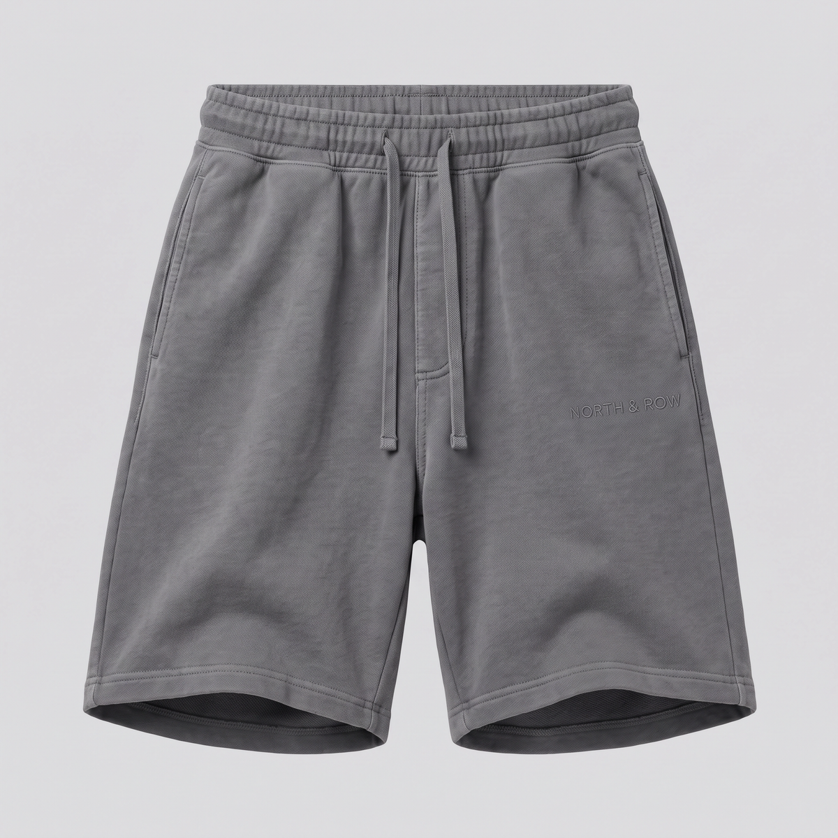 Short en molleton, gris fer, vue de face — NORTH & ROW