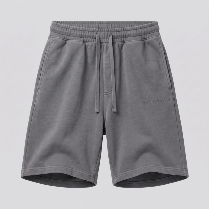 Short en molleton, gris fer, vue de face — NORTH & ROW