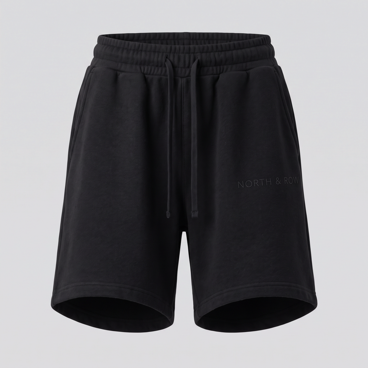 Short en molleton, noir, vue de face — NORTH & ROW