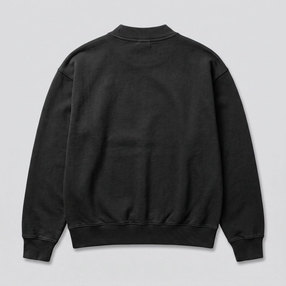 Sweat col rond, noir délavé, vue de dos — NORTH & ROW