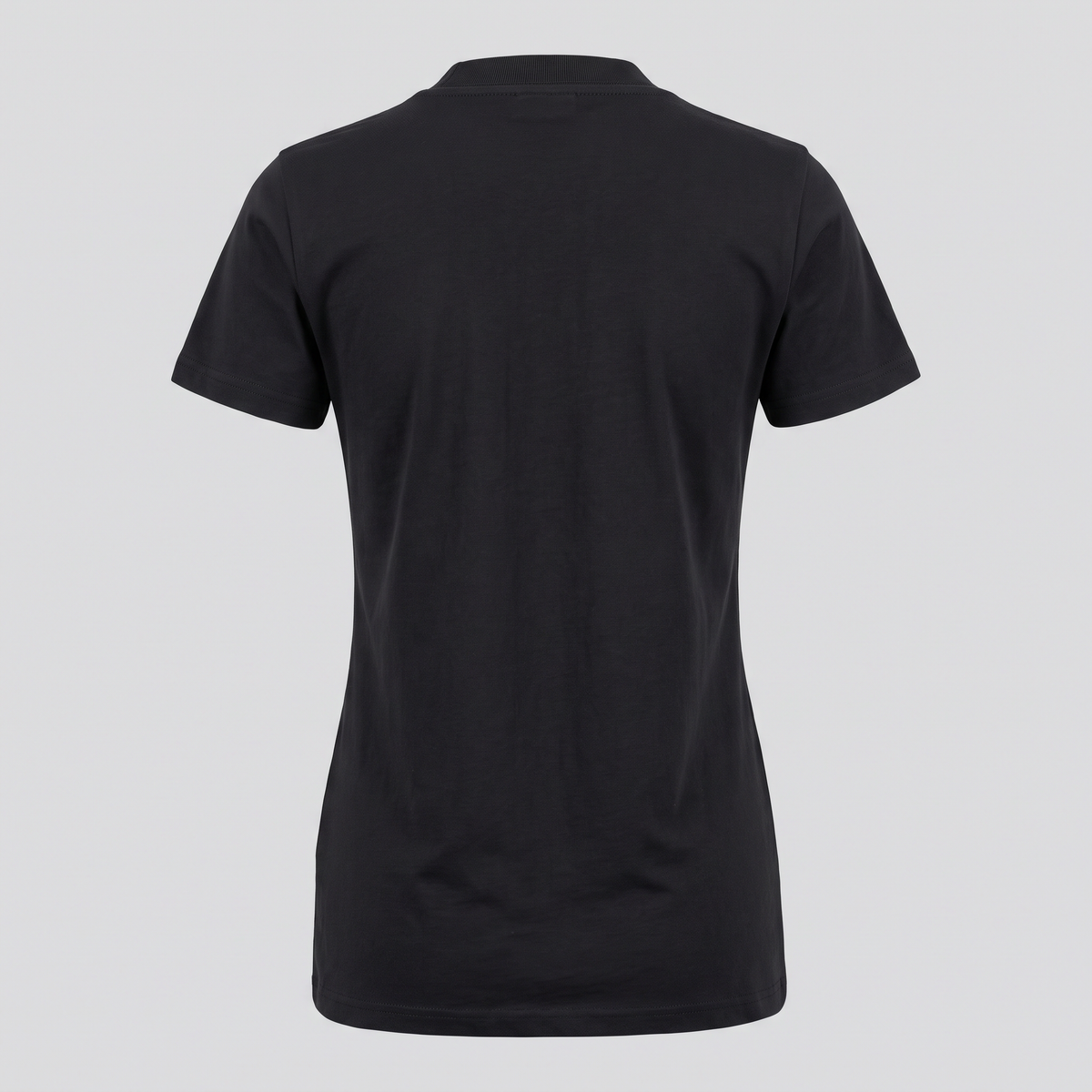 T-shirt col rond, noir, vue de dos — NORTH & ROW